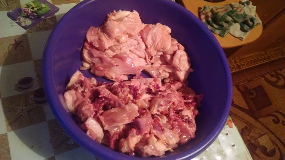 Куриное мясо для тушёнки